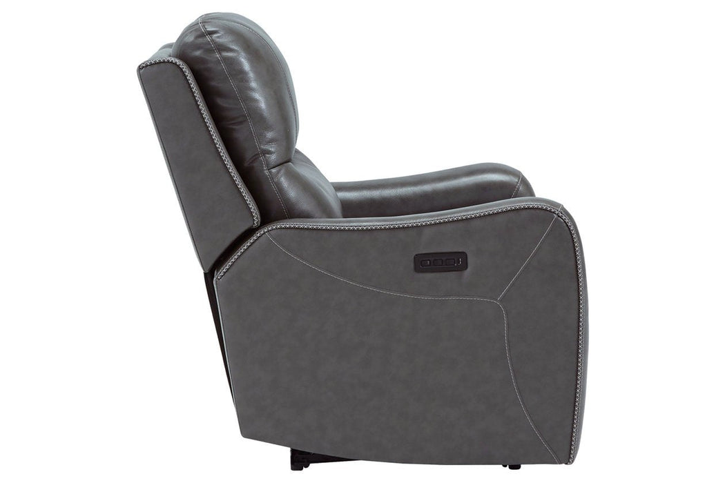 Galahad Smoke Power Recliner - 6610306 - Lara Furniture