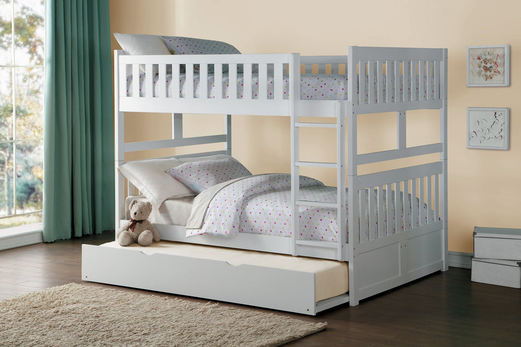 Galen White Full/Full Bunk Bed | B2053 - Lara Furniture