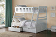 Galen White Twin/Full Bunk Bed | B2053 - Lara Furniture