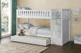 Galen White Twin/Twin Reversible Step Storage Bunk Bed | B2053 - Lara Furniture