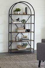 Galtbury Brown/Black Bookcase - A4000325 - Lara Furniture