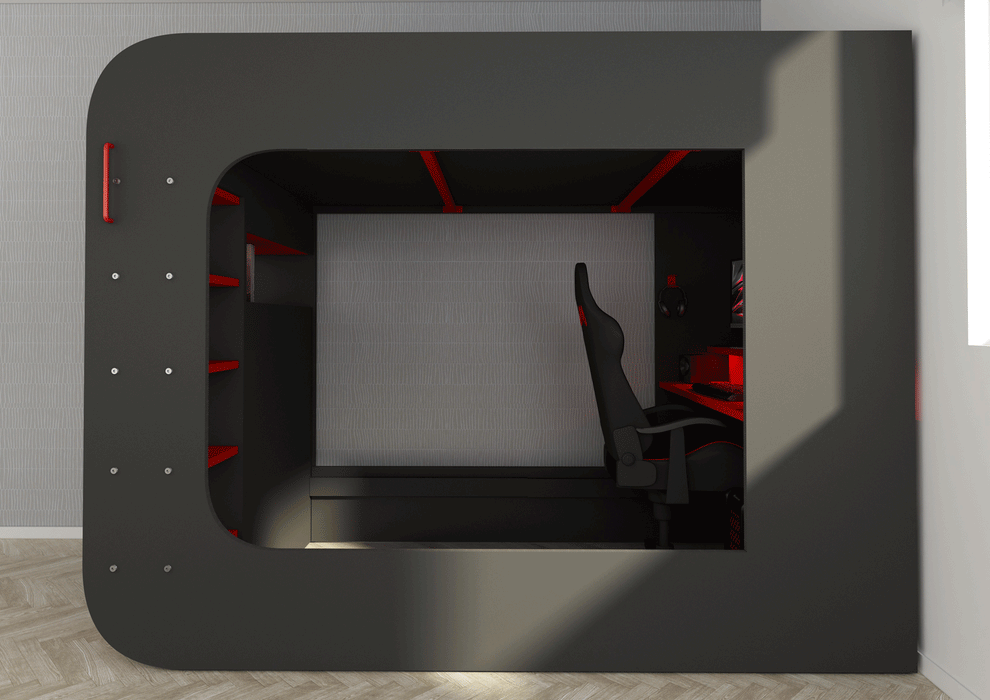 Gamer Bed Red & Black - i38209 - Lara Furniture