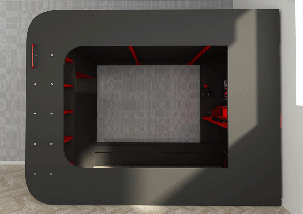 Gamer Bed Red & Black - i38209 - Lara Furniture