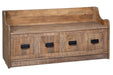 Garrettville Brown Storage Bench - A4000093 - Lara Furniture