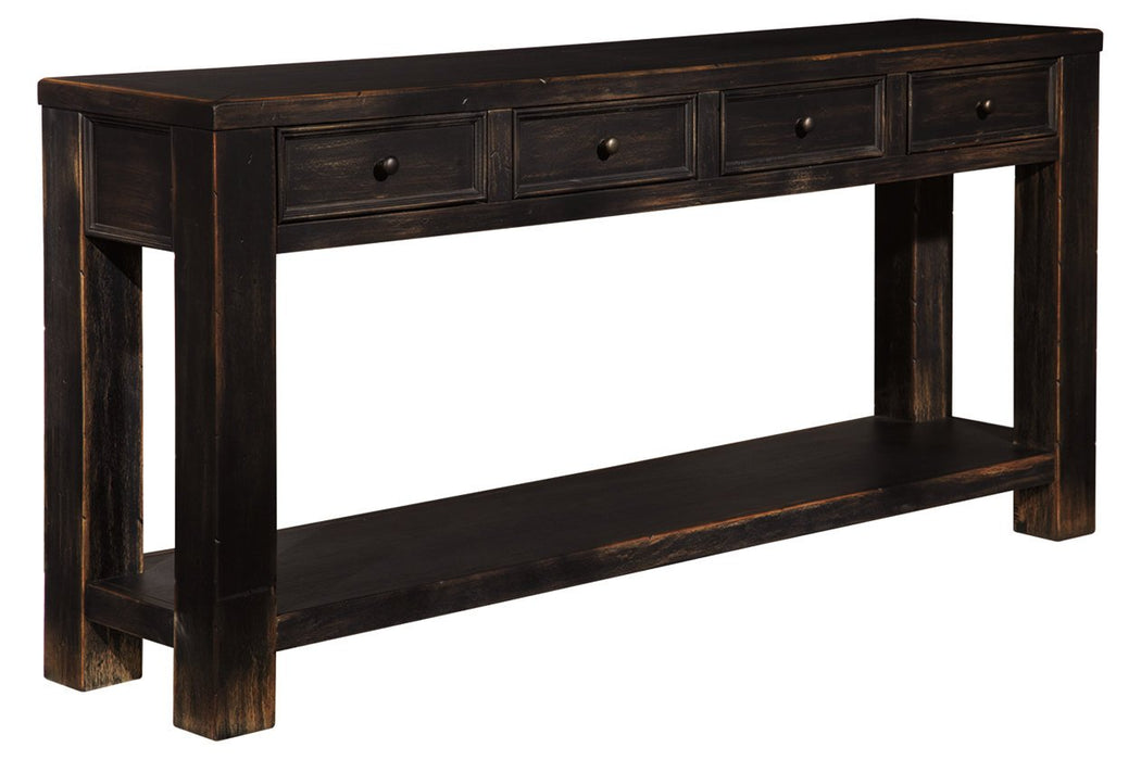 Gavelston Black Sofa/Console Table - T732-4 - Lara Furniture