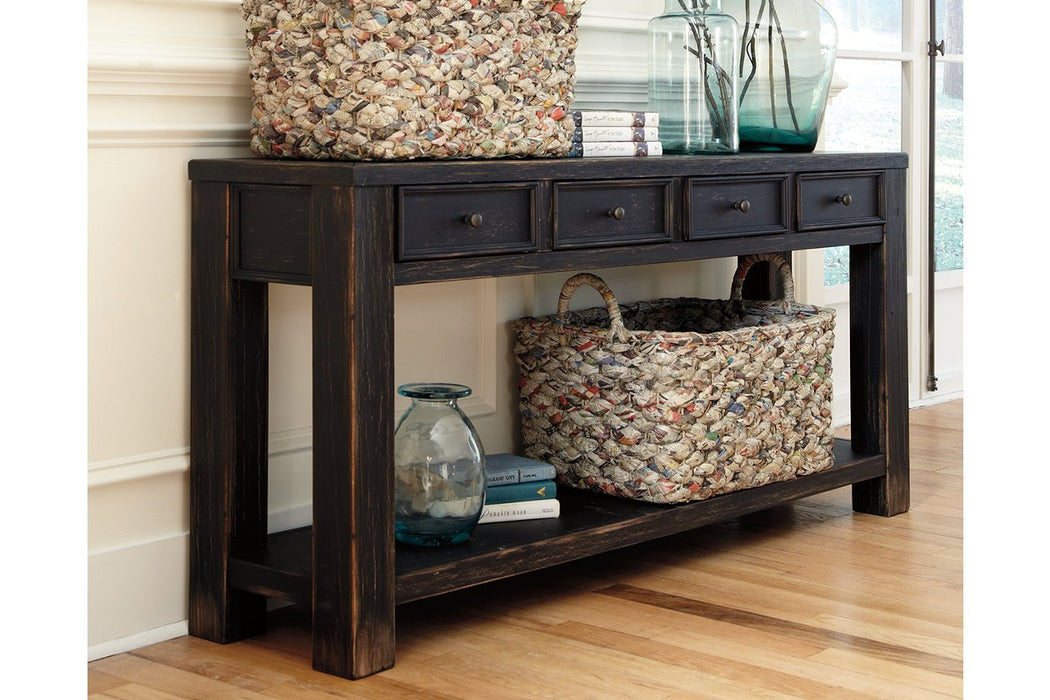 Gavelston Black Sofa/Console Table - T732-4 - Lara Furniture