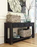 Gavelston Black Sofa/Console Table - T732-4 - Lara Furniture