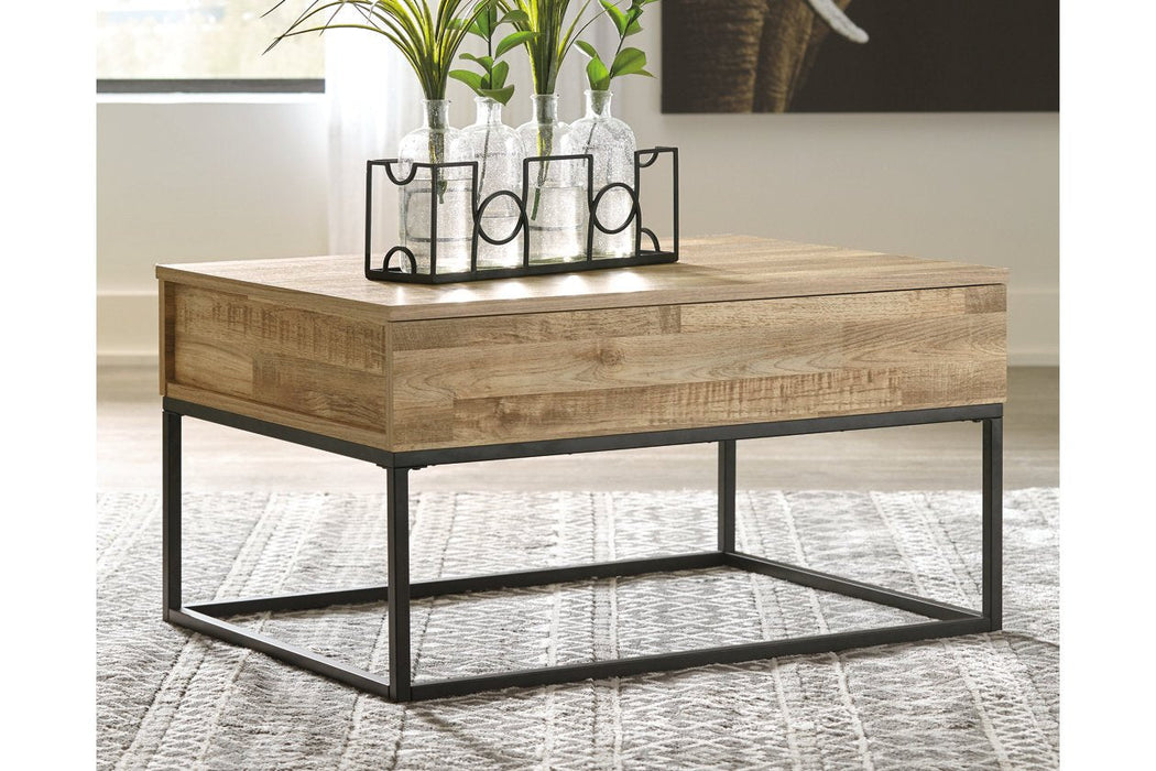 Gerdanet Natural Lift-Top Coffee Table - T150-9 - Lara Furniture