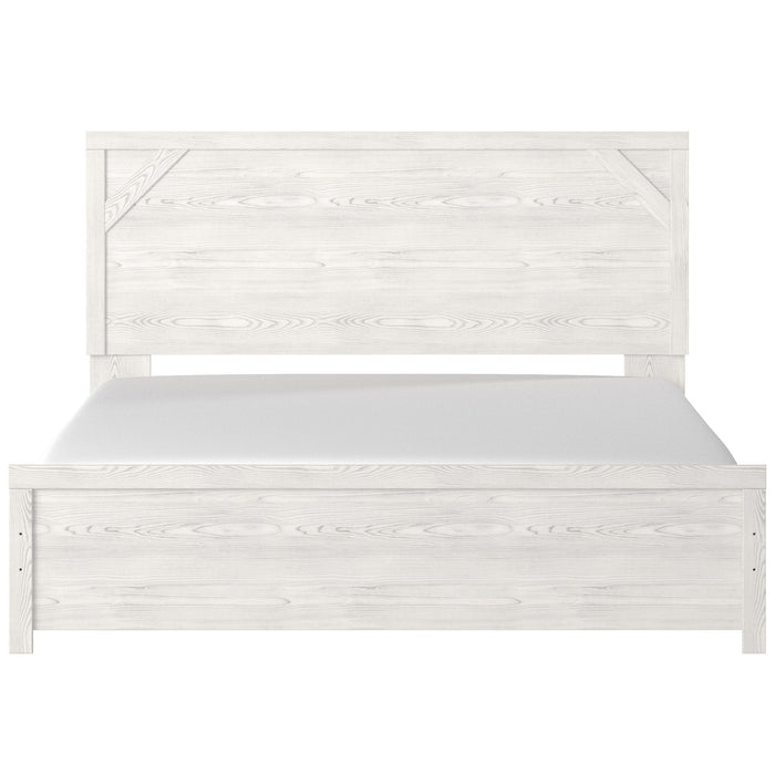 Gerridan White-Gray King Panel Bed - Lara Furniture