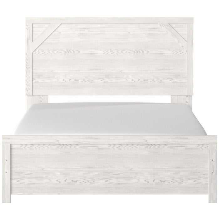 Gerridan White-Gray Queen Panel Bed - Lara Furniture