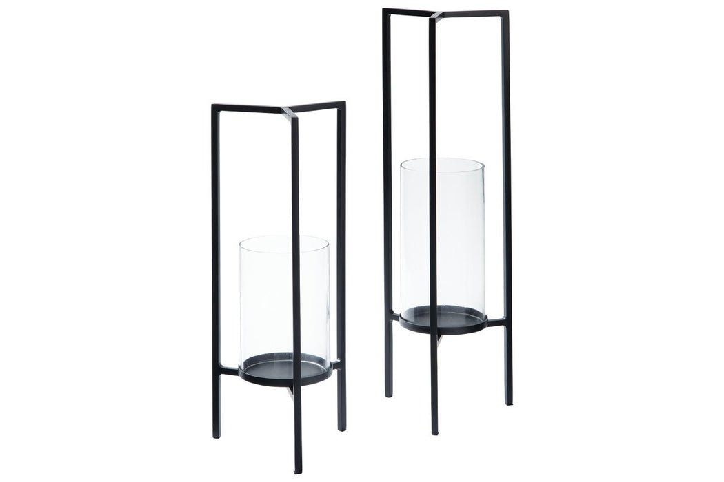 Ginette Black Candle Holder (Set of 2) - A2000463 - Lara Furniture