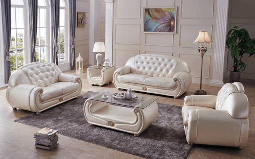 Giza Full Leather In Beige Set - Lara Furniture