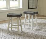 Glosco Brown Gray/Antique White Counter Height Bar Stool (Set of 2) - D548-424 - Lara Furniture