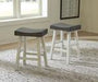 Glosco Brown Gray/Antique White Counter Height Bar Stool (Set of 2) - D548-424 - Lara Furniture