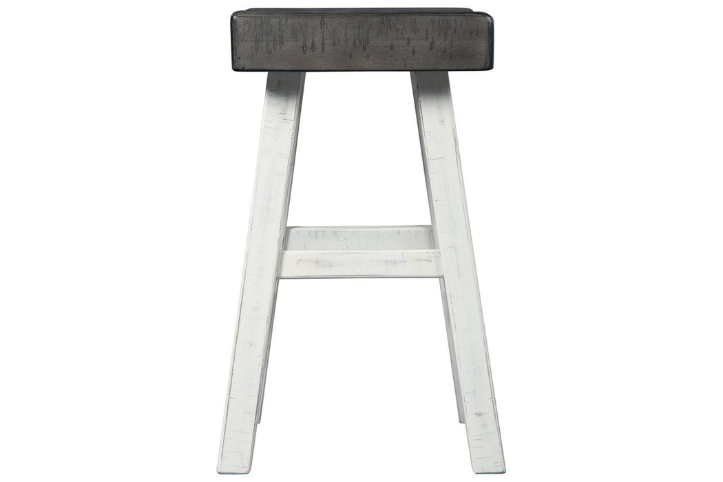 Glosco Brown Gray/Antique White Counter Height Bar Stool (Set of 2) - D548-424 - Lara Furniture