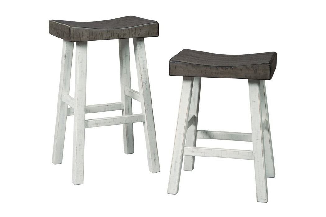 Glosco Brown Gray/Antique White Counter Height Bar Stool (Set of 2) - D548-424 - Lara Furniture