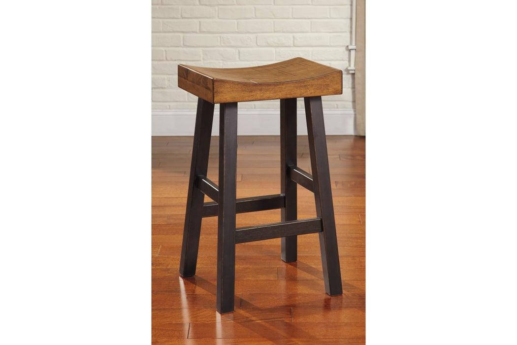 Glosco Medium Brown/Dark Brown Bar Height Bar Stool (Set of 2) - D548-030 - Lara Furniture