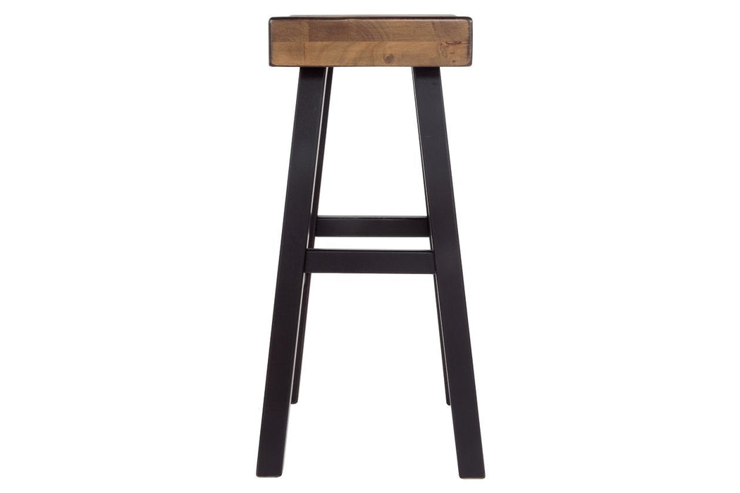 Glosco Medium Brown/Dark Brown Bar Height Bar Stool (Set of 2) - D548-030 - Lara Furniture