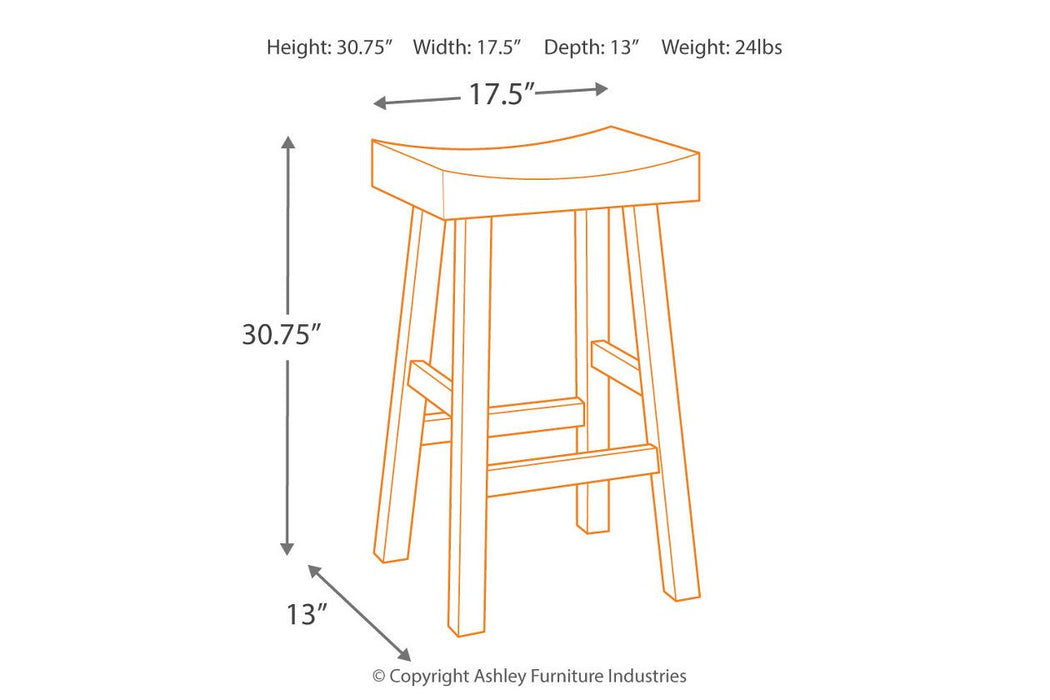 Glosco Medium Brown/Dark Brown Bar Height Bar Stool (Set of 2) - D548-030 - Lara Furniture