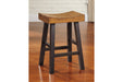 Glosco Medium Brown/Dark Brown Counter Height Bar Stool (Set of 2) - D548-024 - Lara Furniture