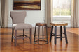 Glosco Medium Brown/Dark Brown Counter Height Bar Stool (Set of 2) - D548-024 - Lara Furniture