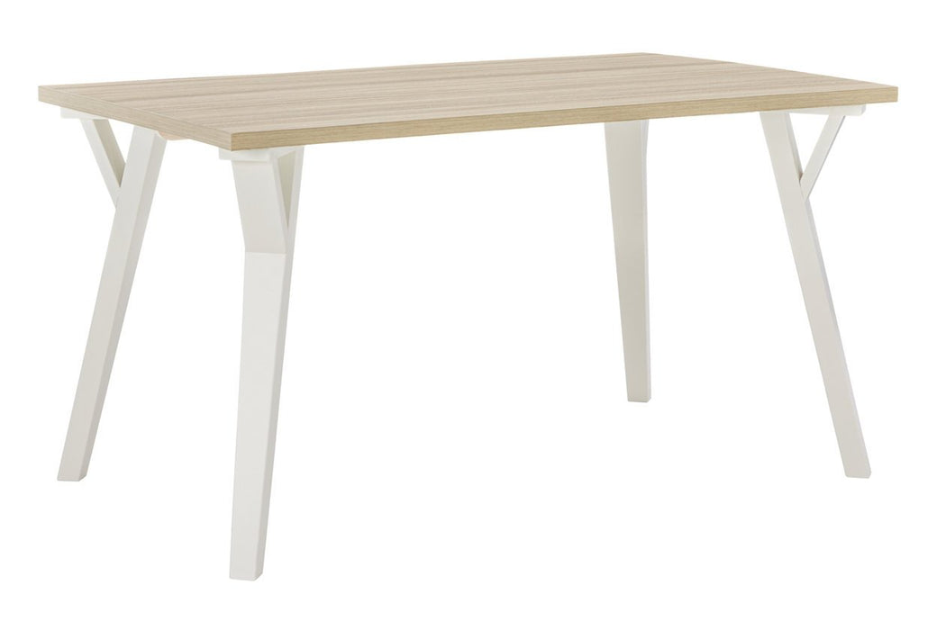 Grannen White/Natural Dining Table - D407-25 - Lara Furniture