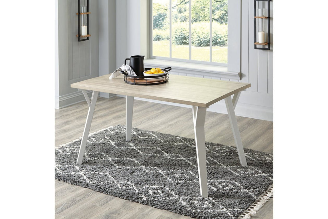 Grannen White/Natural Dining Table - D407-25 - Lara Furniture