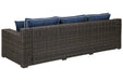 Grasson Lane Brown/Blue Sofa with Cushion - P783-838 - Lara Furniture