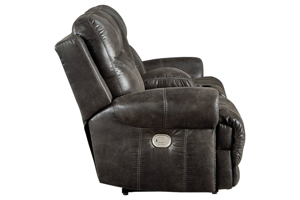 Grearview Charcoal Power Reclining Loveseat with Console - 6500518 - Lara Furniture