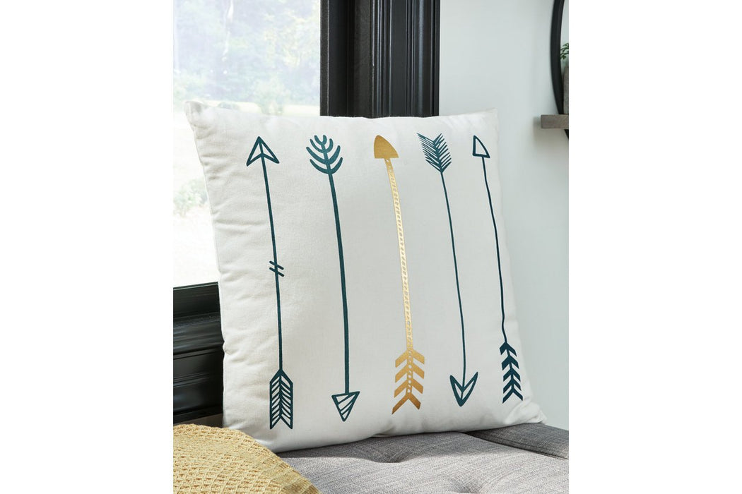 Gyldan White/Teal/Gold Pillow (Set of 4) - A1000994 - Lara Furniture