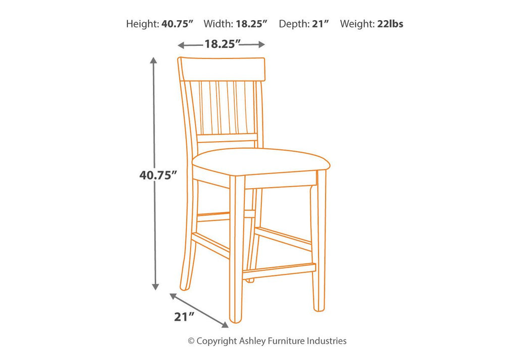 Haddigan Dark Brown Counter Height Bar Stool (Set of 2) - D596-124 - Lara Furniture