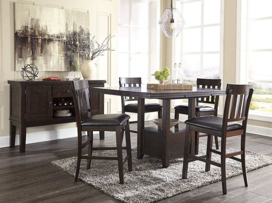 Haddigan Dark Brown Counter Height Set - Lara Furniture