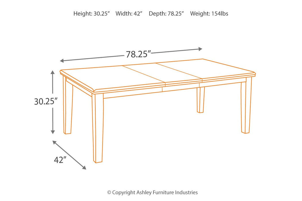 Haddigan Dark Brown Dining Extension Table - D596-35 - Lara Furniture