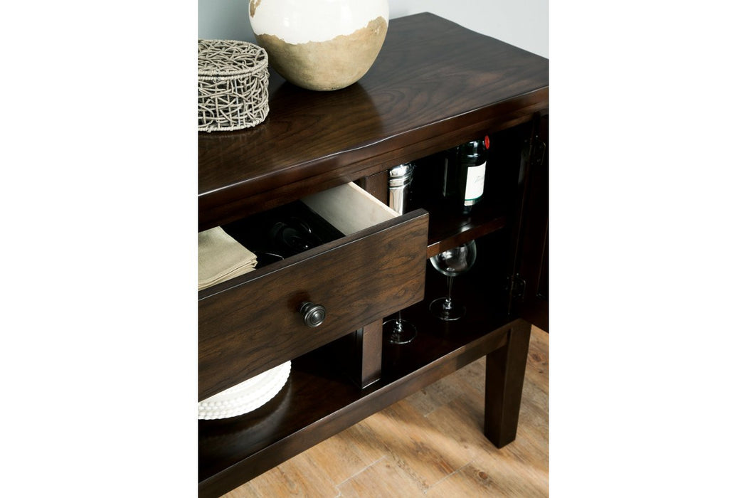 Haddigan Dark Brown Dining Server - D596-60 - Lara Furniture