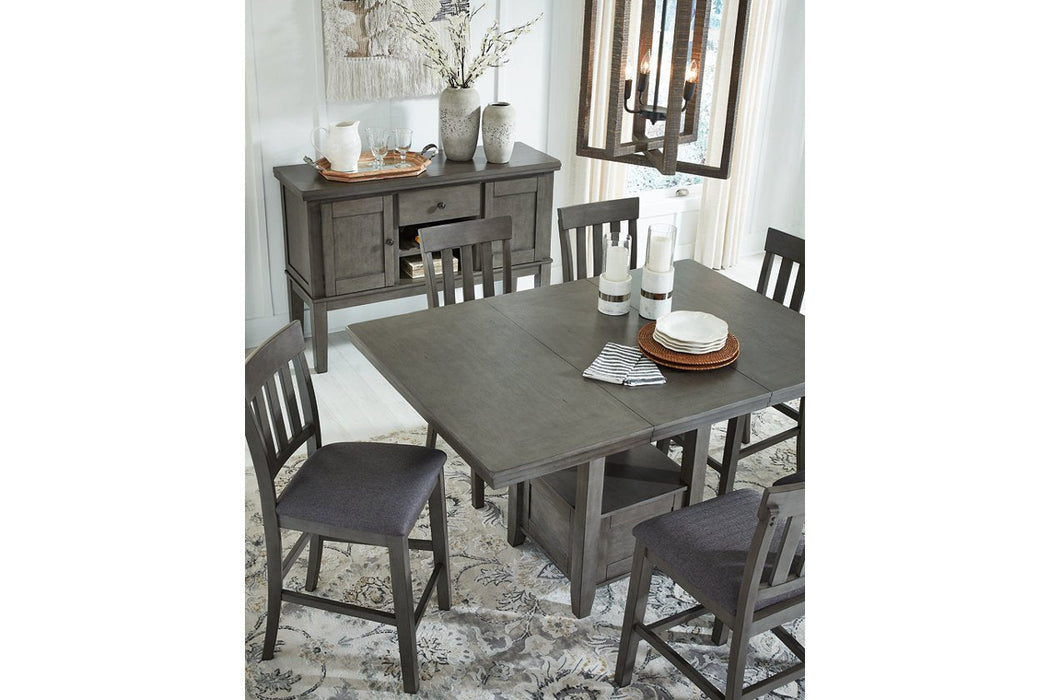 Hallanden Gray Counter Height Dining Extension Table - D589-42 - Lara Furniture