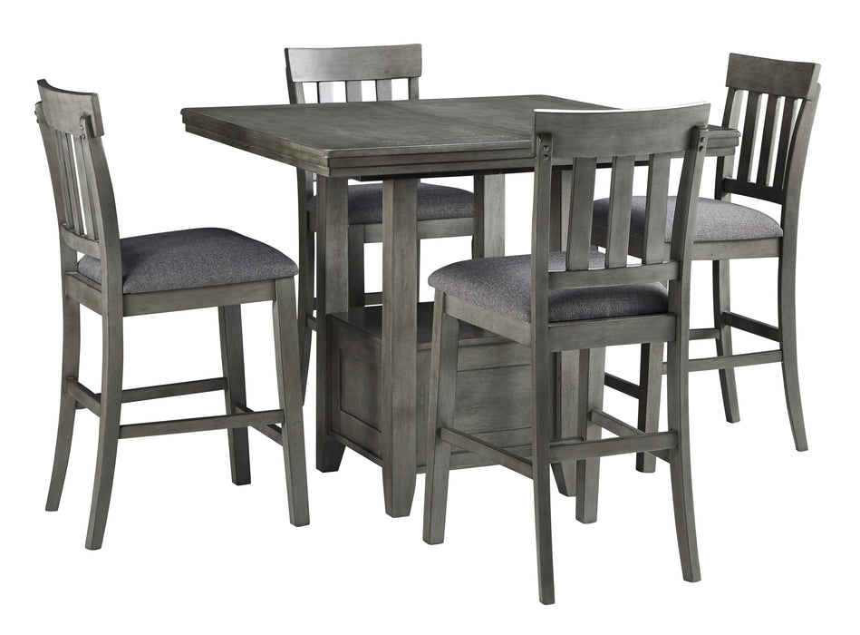 Hallanden Gray Counter Height Dining Set - Lara Furniture