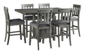 Hallanden Gray Counter Height Dining Set - Lara Furniture