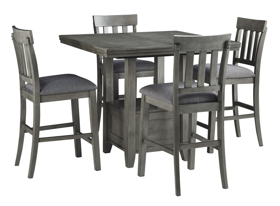 Hallanden Gray Counter Height Dining Set - Lara Furniture