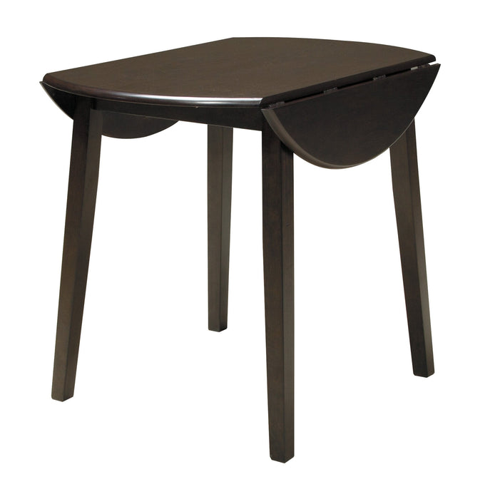 Hammis Dark Brown Round Drop Leaf Dining Set - Lara Furniture