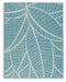 Hulsia Ivory/Aqua 5' x 7' Rug - R900122