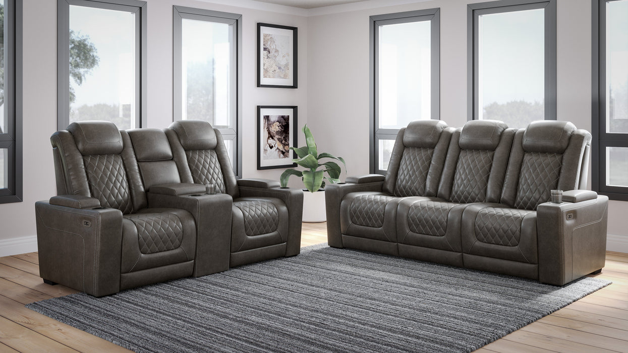 Hyllmont Gray Power Reclining Living Room Set - Lara Furniture