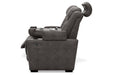 HyllMont Gray Power Reclining Sofa - 9300315 - Lara Furniture