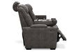 HyllMont Gray Power Reclining Sofa - 9300315 - Lara Furniture