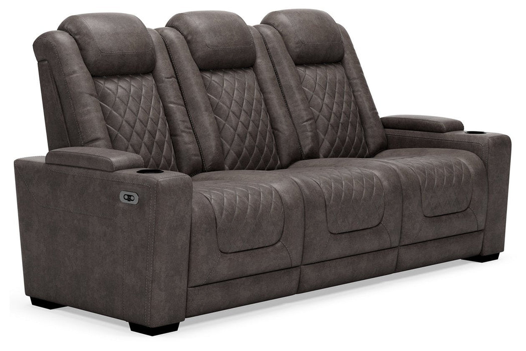 HyllMont Gray Power Reclining Sofa - 9300315 - Lara Furniture