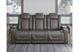 HyllMont Gray Power Reclining Sofa - 9300315 - Lara Furniture