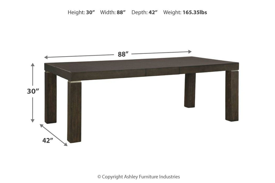 Hyndell Dark Brown Dining Extension Table - D731-35 - Lara Furniture