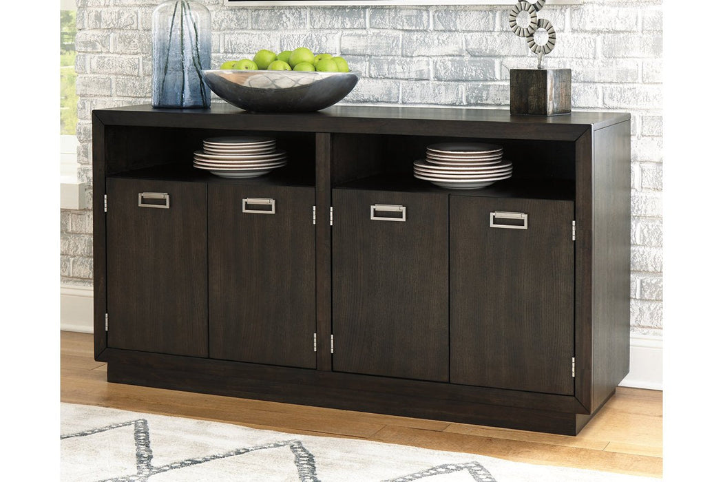 Hyndell Dark Brown Dining Server - D731-60 - Lara Furniture