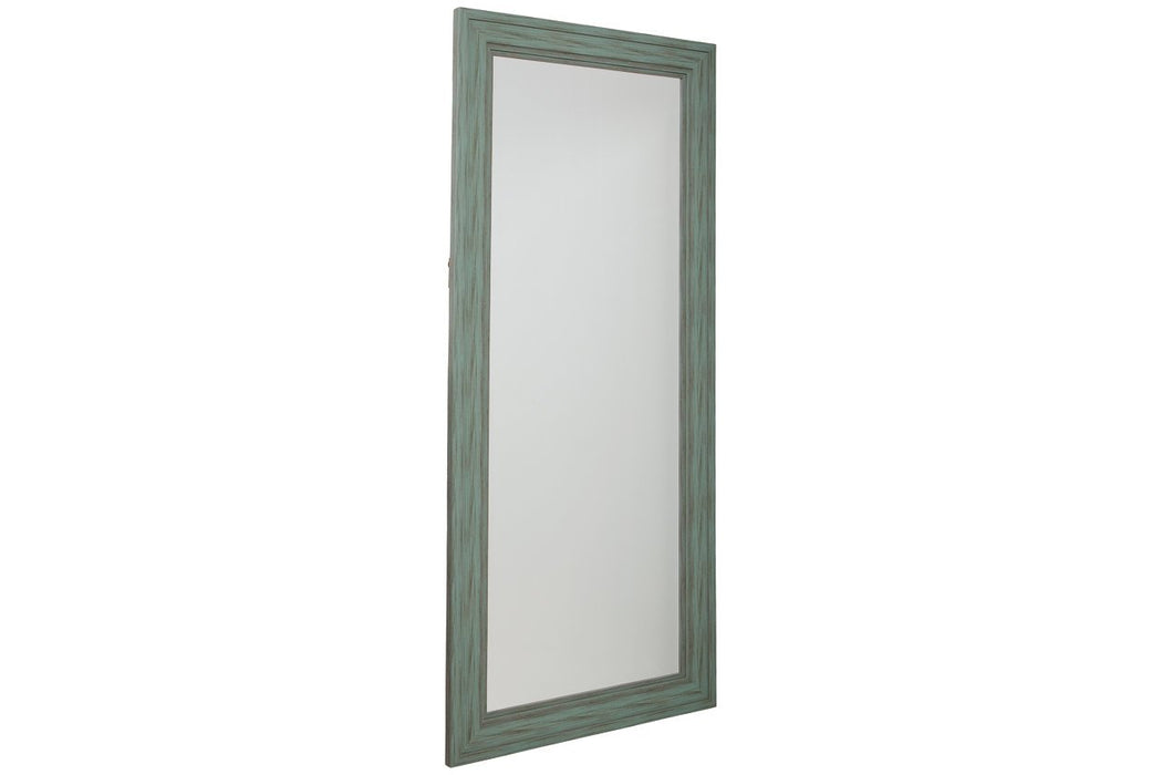 Jacee Antique Teal Floor Mirror - A8010221 - Lara Furniture