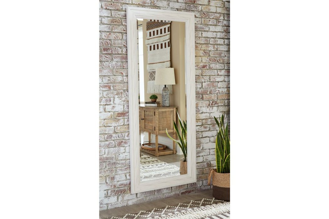 Jacee Antique White Floor Mirror - A8010217 - Lara Furniture