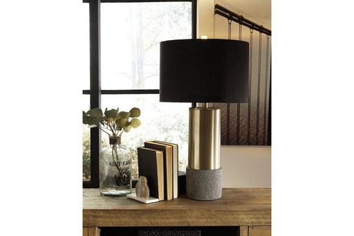 Jacek Gray/Brass Finish Table Lamp (Set of 2) - L243164 - Lara Furniture